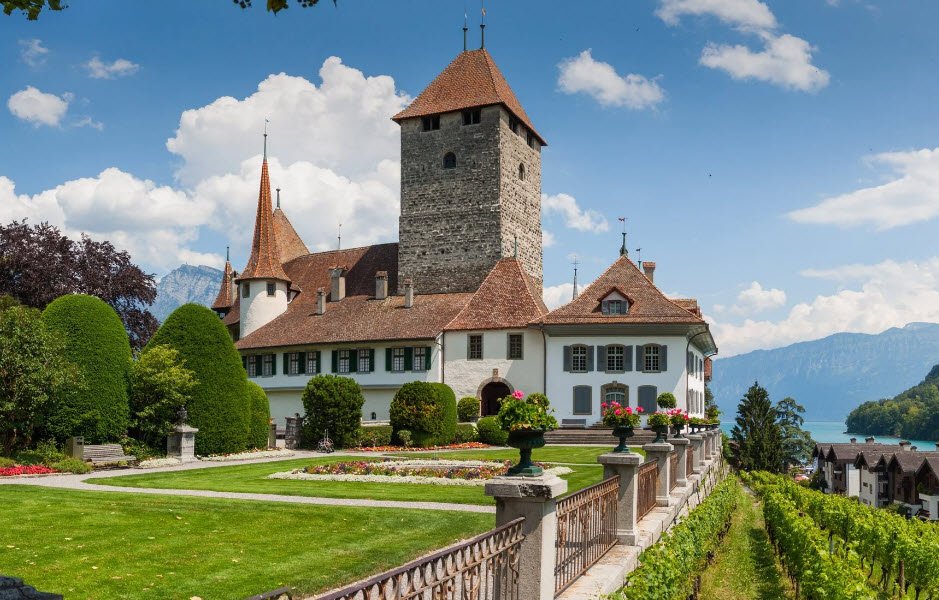 Sogn Parcazi Castle and Church, Switzerland, Switzerland